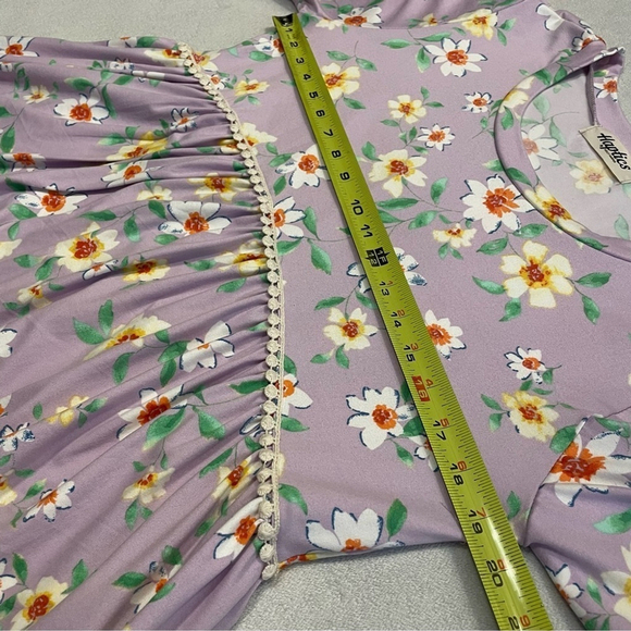 Dreamy Lilac Crochet Lace Babydoll Peplum Top - Cottagecore Meets Y2K - Picture 7 of 11